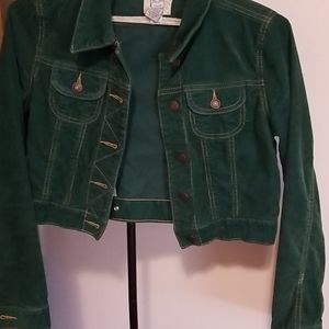 Cropped Green corduroy jacket